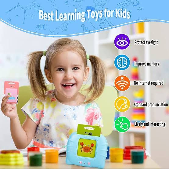 Text Card Toys Talking Flash Card Educational Toy For Kids (200+ Words) – TurtleCart®️